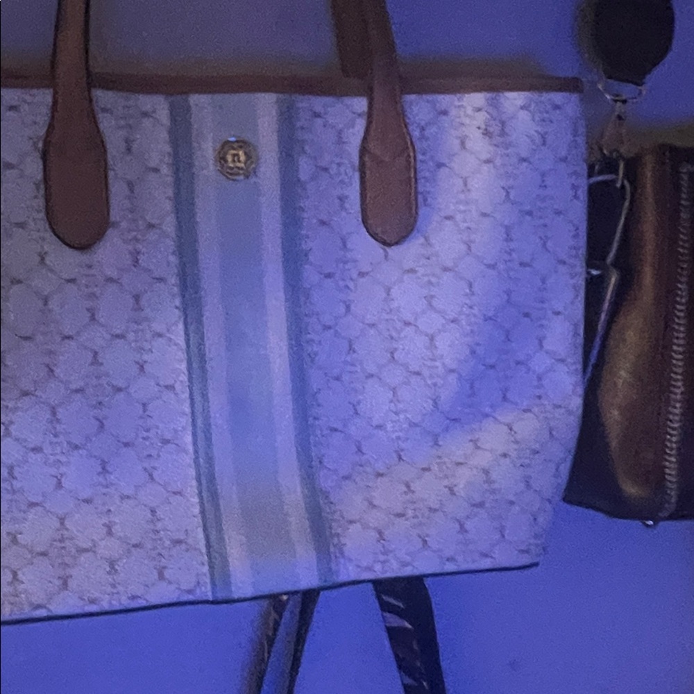 Nanette Lepore White and Tan Tote Bag